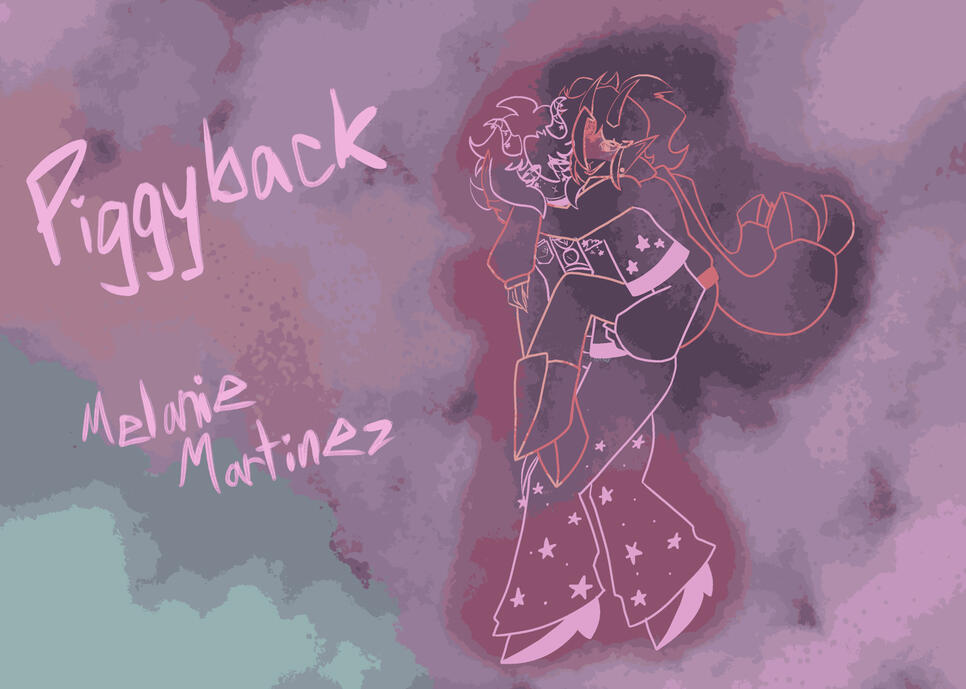 using Synesthesia- this piece is based off the song 'PIGGYBACK' by Melanie martinez. (image had to be reduced to fit here sorry for quality)