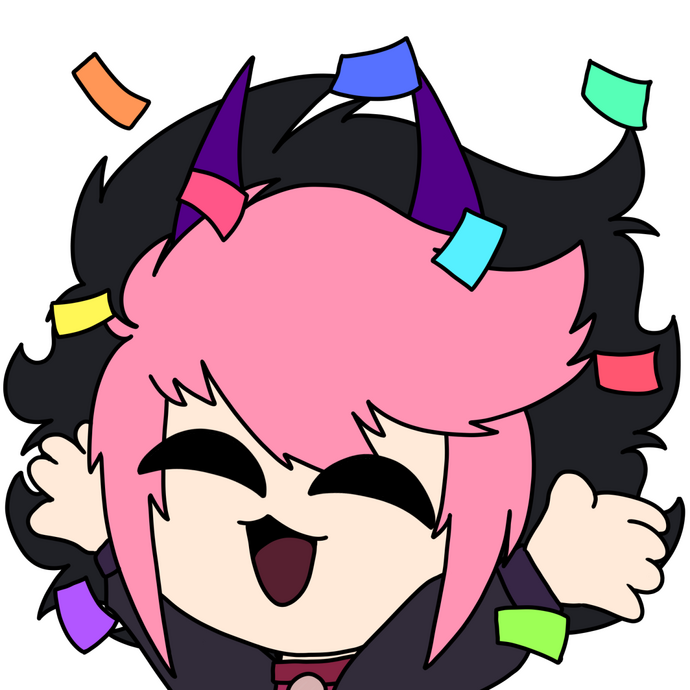 Cheering emote with confetti and the original outfit