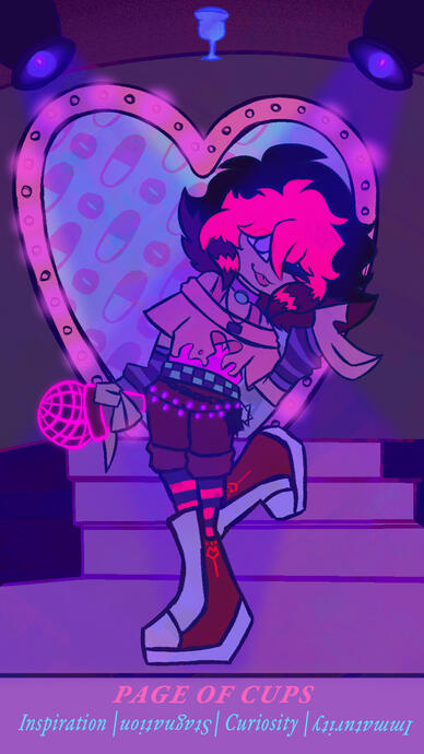 I love playing with the cool and space tones colors, and leaning into the area of a lucid dream like style- a mix of Virgo's tears with psychedelic and modern internet art.